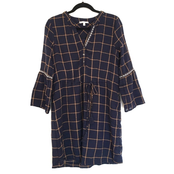 [SKIES ARE BLUE] Bell Sleeve Button Down Dress M - Picture 1 of 5
